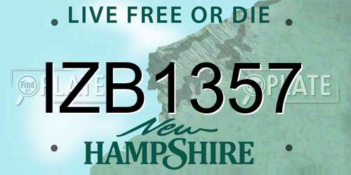 IZB1357 New Hampshire License Plate