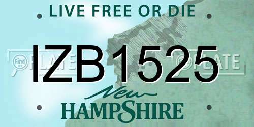 IZB1525 New Hampshire License Plate