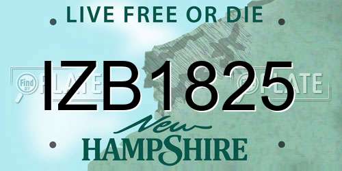 IZB1825 New Hampshire License Plate