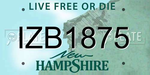 IZB1875 New Hampshire License Plate
