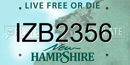 IZB2356 New Hampshire License Plate