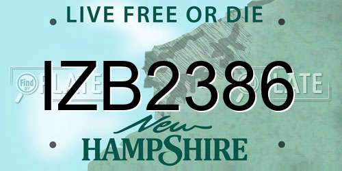 IZB2386 New Hampshire License Plate