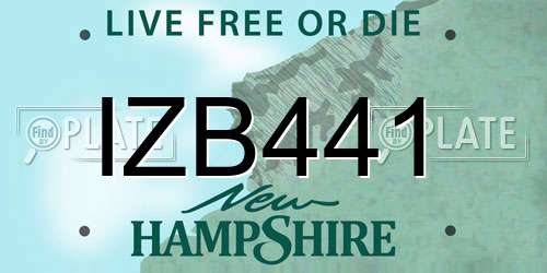 IZB441 New Hampshire License Plate