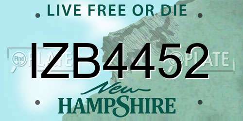 IZB4452 New Hampshire License Plate