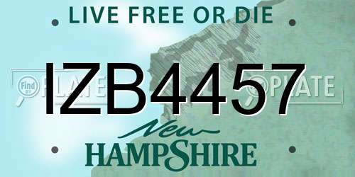 IZB4457 New Hampshire License Plate