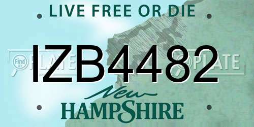 IZB4482 New Hampshire License Plate