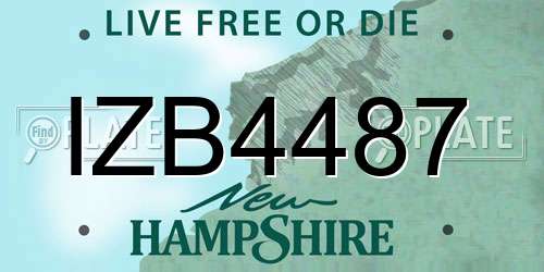 IZB4487 New Hampshire License Plate