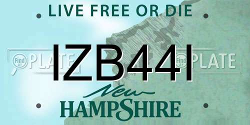IZB44I New Hampshire License Plate