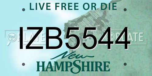 IZB5544 New Hampshire License Plate