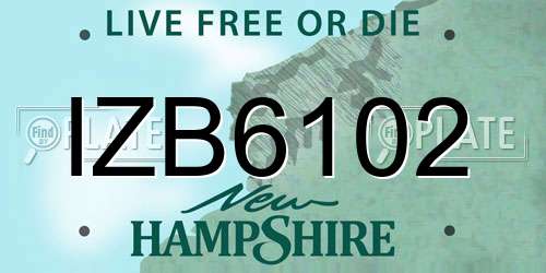 IZB6102 New Hampshire License Plate