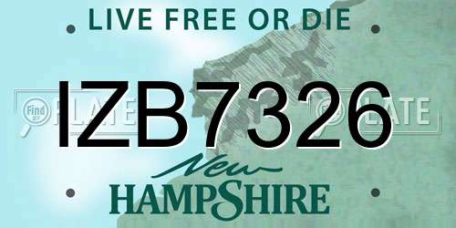 IZB7326 New Hampshire License Plate