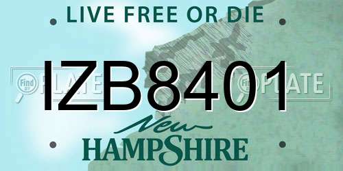 IZB8401 New Hampshire License Plate