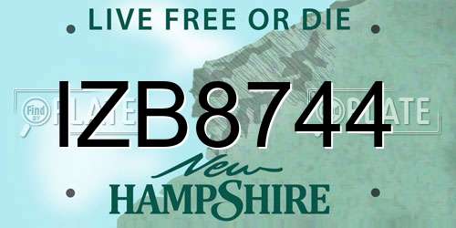 IZB8744 New Hampshire License Plate