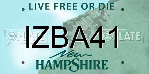 IZBA41 New Hampshire License Plate