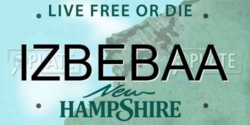 IZBEBAA New Hampshire License Plate