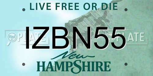 IZBN55 New Hampshire License Plate