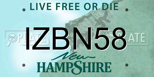 IZBN58 New Hampshire License Plate