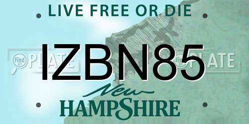 IZBN85 New Hampshire License Plate