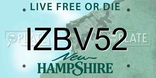 IZBV52 New Hampshire License Plate