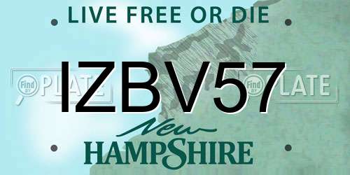 IZBV57 New Hampshire License Plate