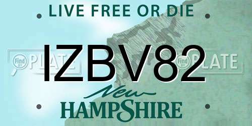 IZBV82 New Hampshire License Plate