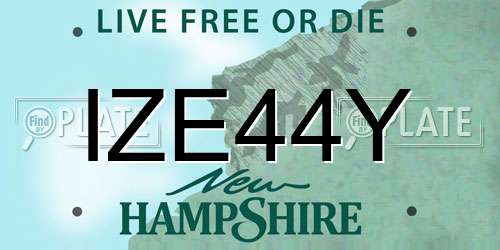 IZE44Y New Hampshire License Plate