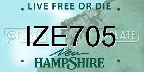 IZE705 New Hampshire License Plate