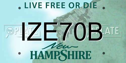 IZE70B New Hampshire License Plate