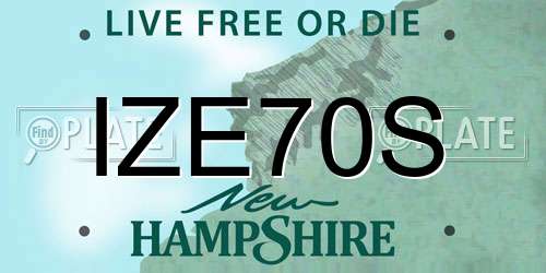 IZE70S New Hampshire License Plate
