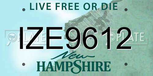 IZE9612 New Hampshire License Plate