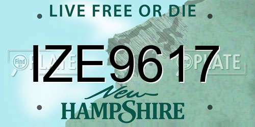 IZE9617 New Hampshire License Plate