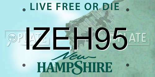 IZEH95 New Hampshire License Plate