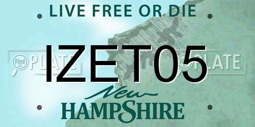 IZET05 New Hampshire License Plate