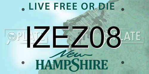 IZEZ08 New Hampshire License Plate
