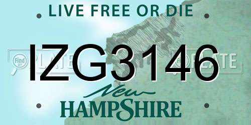 IZG3146 New Hampshire License Plate