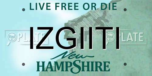 IZGIITI New Hampshire License Plate