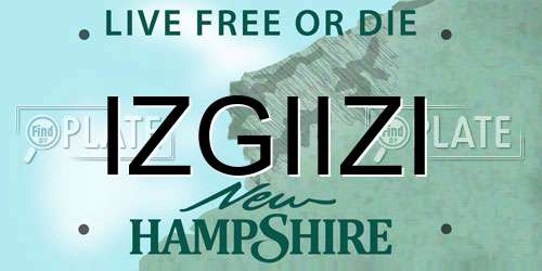 IZGIIZI New Hampshire License Plate