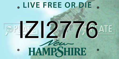 IZI2776 New Hampshire License Plate