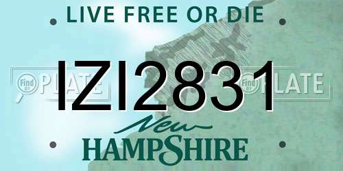 IZI2831 New Hampshire License Plate