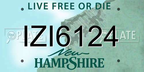 IZI6124 New Hampshire License Plate