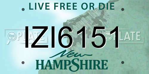 IZI6151 New Hampshire License Plate