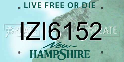 IZI6152 New Hampshire License Plate