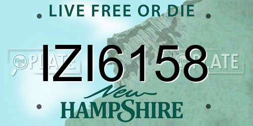 IZI6158 New Hampshire License Plate