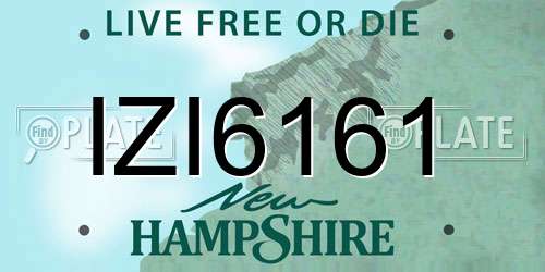 IZI6161 New Hampshire License Plate