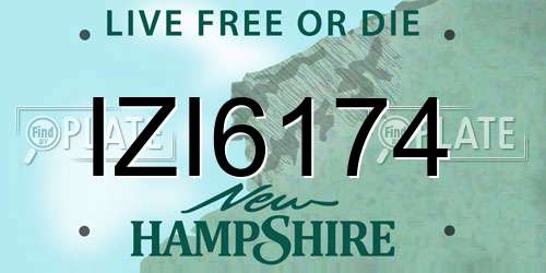 IZI6174 New Hampshire License Plate