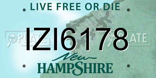 IZI6178 New Hampshire License Plate
