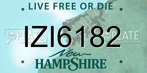 IZI6182 New Hampshire License Plate