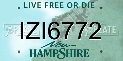 IZI6772 New Hampshire License Plate