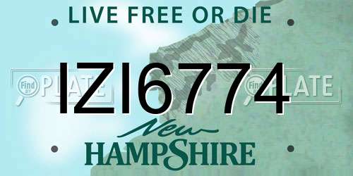 IZI6774 New Hampshire License Plate
