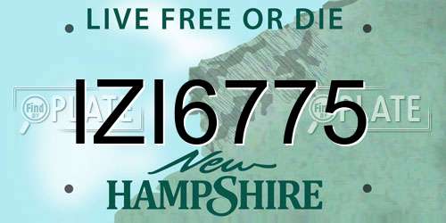 IZI6775 New Hampshire License Plate